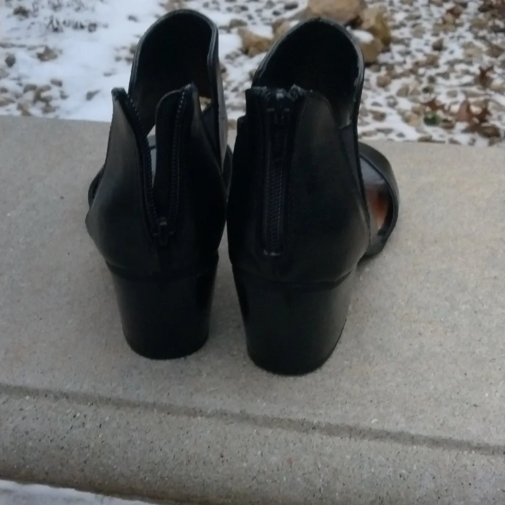 Sonoma BLACK VITALIZE ORTHOLITE CUT OUT BLOCK HEEL OPEN TOE SANDALS 7.5